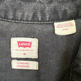 Levi's Denim Shirt Mens Medium Black Dark Wash Casual Western Pearl Snap