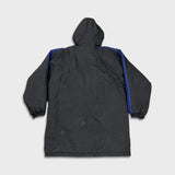 Vintage 90s Adidas Jacket Mens Large Black Stripe Spell Out Oversized Coat