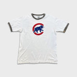 Vintage 2007 Chicago Cubs T Shirt Mens Large White MLB Baseball Distressed Ringer Tee