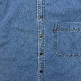 Vintage 90s Levi's Denim Shirt Mens XL Blue Orange Tab Western Button Up