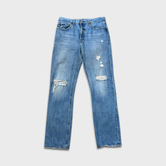Levi's 501 Jeans Womens 30x32 Blue Original Fit Straight Distressed Medium Wash Denim Pants