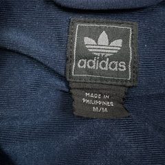 Vintage Y2K Adidas Sweatshirt Mens Medium Blue 3 Stripes Trefoil Full Zip Tracksuit Top