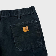 Carhartt B11 Pants Mens 34x27 Black Loose Fit Washed Duck Workwear Dungaree