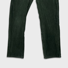 Levi's 502 Pants Mens 34x31 Green Corduroy Tapered Stretch Regular Fit Mid Rise
