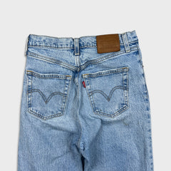 Levi's Ribcage Straight Ankle Jeans Womens 26x27 Blue High Rise Distressed Denim
