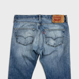 Levi's 501 Jeans Mens 34x30 Blue Original Fit Straight Distress Medium Wash Denim Pants