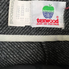 Vintage 80s Texwood Dress Pants Mens 32x28 Gray Pleated Wool Tweed Trousers