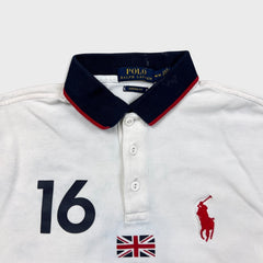 Polo Ralph Lauren Shirt Mens Medium White Great Britain Big Pony Short Sleeve