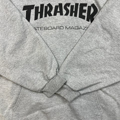Thrasher Magazine Hoodie Mens XL Gray Logo Skateboard Pullover Hooded Sweater