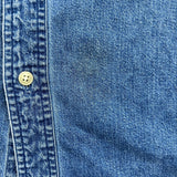 Chaps Ralph Lauren Denim Shirt Mens Large Blue Medium Wash Western Button Up
