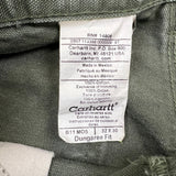 Carhartt B11 MOS Pants Mens 32x27 Green Loose Fit Washed Duck Workwear Dungaree