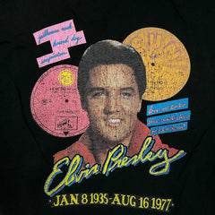 Vintage 90s Elvis Presley T Shirt Mens Large Black Single Stitch Memorial Tee