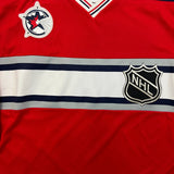 Vintage 90s CCM NHL World All Stars Hockey Jersey Mens 2XL Red Air Knit Stitched