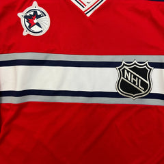 Vintage 90s CCM NHL World All Stars Hockey Jersey Mens 2XL Red Air Knit Stitched