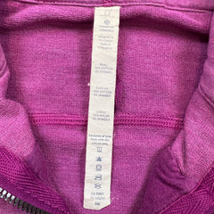 Lululemon Scuba Hoodie Womens Size 12 Purple Light Cotton Full Zip Sports Hooded Sweater