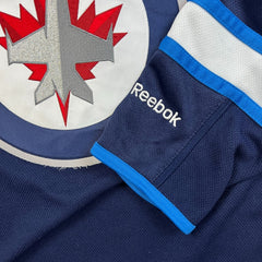 Vintage Reebok Winnipeg Jets NHL Hockey Jersey Mens XL Blue Stitched Sports Team