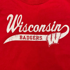 Vintage 90s Wisconsin Badgers University T Shirt Men 2XL Red Jansport Collegiate Tee