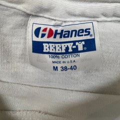 Vintage 80s Les Mecs Ski Long Sleeve Shirt Mens Medium White Hanes Beefy USA Tee
