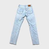 Levi's 501 S Jeans Women 26x29 Blue Skinny High Rise Light Wash Distressed Denim Pants