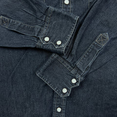 Vintage Levi’s Denim Shirt Mens XL Black Western Dark Wash Pearl Snap Button Up