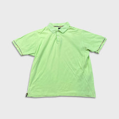 Burberry Golf Polo Shirt Mens Large Green Nova Check Tartan Cotton Preppy