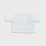 Vintage 80s NASA Kennedy Space Center T Shirt Womens Medium White Boxy Crop Pocket USA Tee