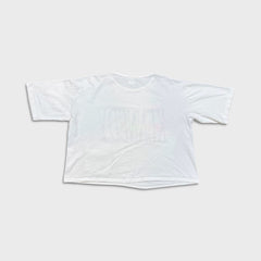 Vintage 80s NASA Kennedy Space Center T Shirt Womens Medium White Boxy Crop Pocket USA Tee