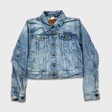 Levi's Denim Jacket Womens 2XS Blue Type III Light Wash Distressed Jean Trucker