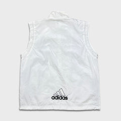 Vintage 90s Adidas by Descente Vest Jacket Mens Large White Stripe Full Zip