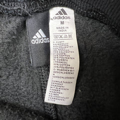Adidas Sweatpants Mens Medium Black Spell Out Wide Leg Fleece Comfort Jogger