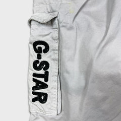 G-Star Raw Pants Mens 32x34 White Straight Fit Casual Utility Cargo Trousers