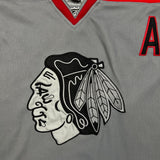 Reebok Chicago Blackhawks Duncan Keith Jersey Mens 2XL Grey Alternate NHL Fight Strap
