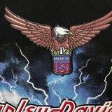 Vintage 90s Harley Davidson Cafe T Shirt Mens Medium Black Las Vegas Lightning USA Tee