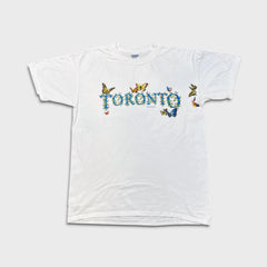 Vintage 2000 Toronto Canada Butterflies T Shirt Mens Medium White Graphic Tee