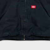 Dickies Heavy Jacket Mens Medium Black Canvas Outdoor Workwear Full Zip Coat