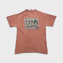 Vintage Land Security Native Indigenous T Shirt Mens Medium Brown Faded Tee