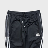 Adidas Track Pants Mens Medium Black 3 Stripe Spell Out Training Athletic Jogger