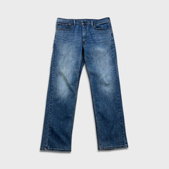 Levi's 505 Jeans Mens 36x32 Blue Regular Fit Straight Leg Dark Wash Stretch Denim Pants