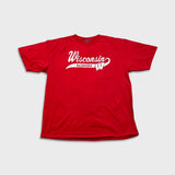 Vintage 90s Wisconsin Badgers University T Shirt Men 2XL Red Jansport Collegiate Tee