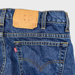 Vintage 90s Levi's 516 Jeans Mens 34x30 Blue Slim Fit Straight Leg Frayed Denim Pants