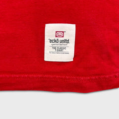 Vintage Y2K Ecko Unltd T Shirt Mens XL Red Devil Overcome Graphic Tee