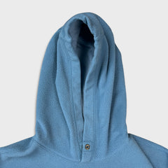 Vintage Y2K Gap Fleece Mens XS Blue Spell Out Outdoor Hooded Pullover Jacket