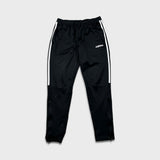 Adidas Track Pants Mens Medium Black Essentials 3 Stripe Training Athletic Jogger