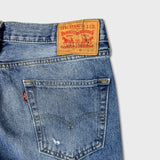 Levi’s 514 Jeans Mens 34x32 Blue Slim Straight Fit Light Wash Distressed Denim Pants