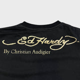 Vintage Y2K Don Ed Hardy Christian Audigier T Shirt Mens Large Black Skull Graphic Tee