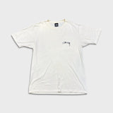 Stussy T Shirt Mens Medium White Have A Good Vibe Double Sided Care Label Tee