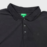 United Colors of Benetton Polo Shirt Mens XL Black Coolmax Short Sleeve Golf