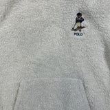 Polo Ralph Lauren Ski Bear Fleece Mens Medium White High Pile Hooded Jacket