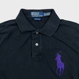 Vintage 90s Polo Ralph Lauren Shirt Mens Medium Black Big Pony Casual Preppy Tee