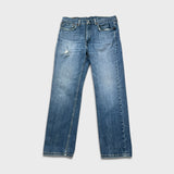 Levi's 514 Jeans Mens 34x30 Blue Slim Straight Fit Medium Wash Distressed Denim Pants